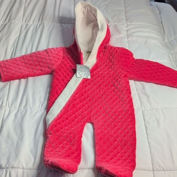 Kate Quinn 12-18 Months Pink Quilted Snow Suit Bunting, NEW - Picture 1 of 12